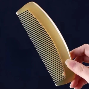 Klasik Doğal Kemik Tarak - Antistatik Saç Tarağı - Hakiki El Yapımı Şık Hediyelik - 16 cm