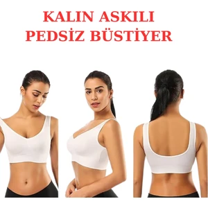 Emba Korse Göğüs Toparlayıcı Kalın Askılı Pedsiz Sütyen Korse Spor Sütyen Büstiyer Yarım Atlet