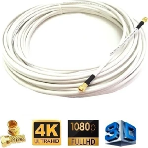 5 Metre Gold Uçlu Rg6/u4 Hazır Anten Kablosu 1080 3D 4K Full Hd 1080 Tak Çalıştır