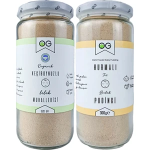 OG natural Organik Keçiboynuzlu Bebek Muhallebisi ve Hurmalı Bebek pudingi seti