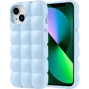 Apple iPhone 13 Uyumlu Parlak Kare Kabartmalı Şişme Silikon Kılıf Kapak