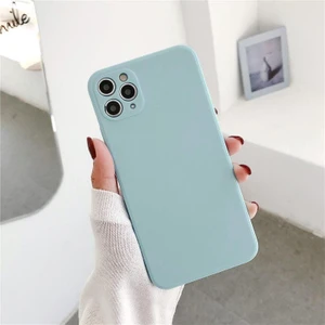 Iphone Lansman Likid Silikon Kamera Korumalı Kılıf Mavi-Iphone 7-8 Plus