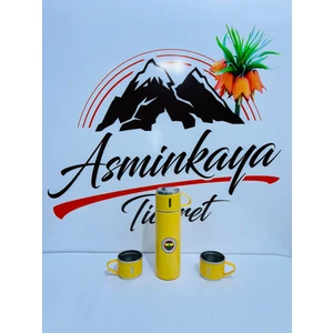 Paslanmaz Çelik 3 Bardaklı Vakumlu Taraftar Termos Set