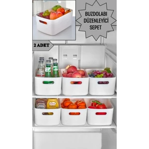 2 Adet Dolap Içi Buzdolabı Düzenleyici Banyo Organizer Sepet (1 Adet 3.5 - 1 Adet 9.5 Lt)