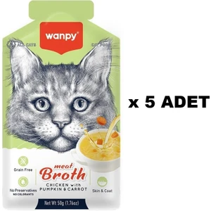 Kediler Için Bal Kabağı & Havuçlu Tavuk Eti Çorbası 50 gr x 5 Adet
