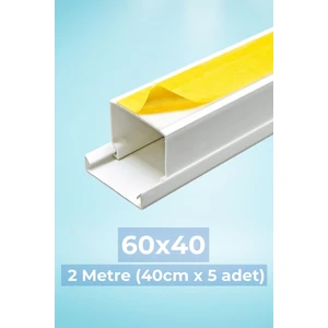 60X40 | 2 Metre Kendinden Yapışkanlı Klima Kanalı | 2m (5 Adet x 40CM)  Klima Kablo Boru Kanalı