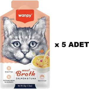 Kediler Için Somon & Ton Balığı Eti Çorbası 50 gr x 5 Adet