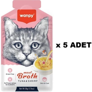 Kediler Için Karidesli Ton Balığı Eti Çorbası 50 gr x 5 Adet