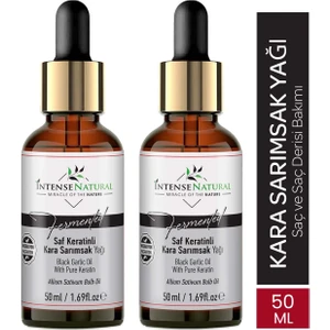 Intense Natural Saf Keratinli Kara Sarımsak Yağı 50 ml x 2 Black Garlic Oil With Pure Keratin