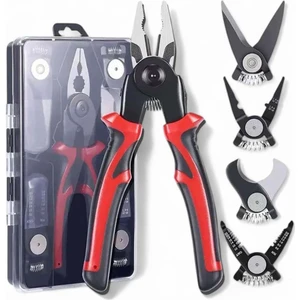 5'i 1 Arada Çok Amaçlı Çok Yönlü Ağır Hizmet Tipi Alet Kiti Çok Fonksiyonlu Çıkarılabilir Pense Çok Yönlü Alet Kiti
