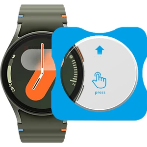 Samsung Watch 7 44MM Uyumlu Kolay Takılabilir Takma Aparatlı Temperli Cam Ekran Koruyucu