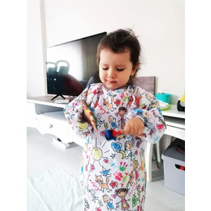 4-7 Yaş Family Sıvı Geçirmez, Makinede Yıkanabilir, Uzun Kollu Çocuk Faaliyet Aktivite Mama Önlüğü