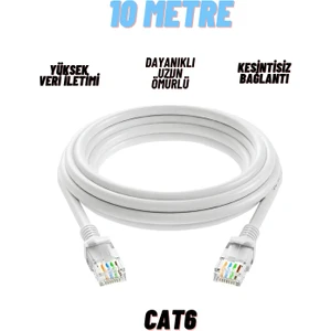 Ata Soft Cat6 1000MBPS Ethernet Internet Veri RJ45 Kablosu 5 , 10, 15, 20 Metre Ethernet Bilgisayar Kablosu RJ45
