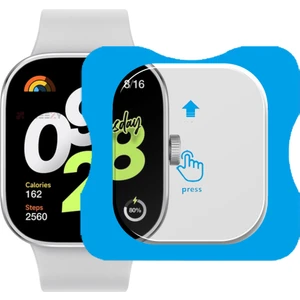 Redmi Watch 4 Uyumlu Kolay Takılabilir Takma Aparatlı Temperli Cam Ekran Koruyucu
