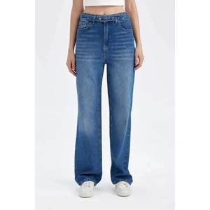 90's Wide Leg Yüksek Bel Geniş Paça Uzun Jean Yıkamalı Pantolon D1336AX24WN