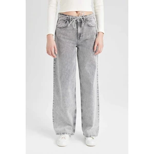 Loose Wide Leg Geniş Paça Yüksek Bel Uzun Jean Yıkamalı Pantolon D5596AX24WN