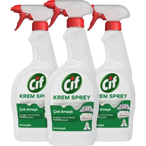 Krem Sprey Amonyak Yüzey Temizleyici 750 ml x3 + Mikrofiber Bez Hediye x1