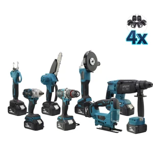 8'li Set Somun Sıkma - Dekupaj - Taşlama - Vidalama - Hilti - Dal Budama - Dal Kesme - Akü Dbml