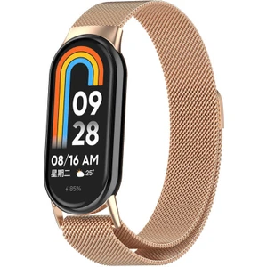Xiaomi Smart Band 8 Ile Uyumlu Metal Tel-Örgü Işlemeli Kordon