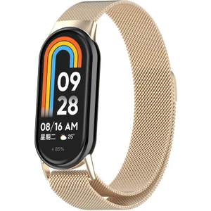 Xiaomi Smart Band 8 Ile Uyumlu Metal Tel-Örgü Işlemeli Kordon
