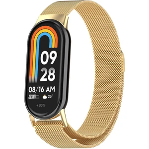Xiaomi Smart Band 8 Ile Uyumlu Metal Tel-Örgü Işlemeli Kordon