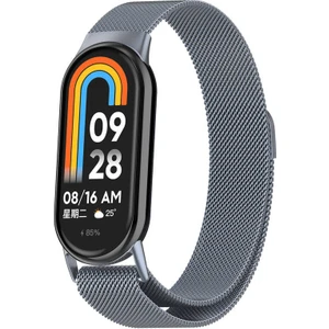 Xiaomi Smart Band 8 Ile Uyumlu Metal Tel-Örgü Işlemeli Kordon