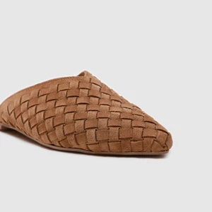 Kadın Örgü Terlik [060111], Taba Süet, 36