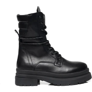 Kadın Siyah Hakiki Deri Military Bot 3K2YB33130