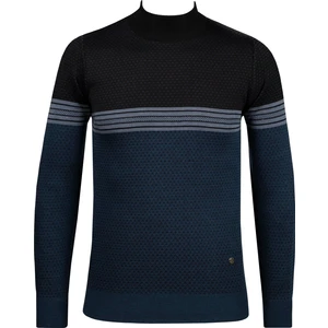 Çizgi Triko Erkek Yarım Balıkçı Yaka Triko Kazak Desenli Kol ve Bel Lastikli Çelik Örgü Regular Kalıp - 5009B