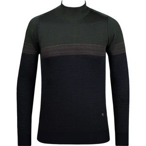 Çizgi Triko Erkek Yarım Balıkçı Yaka Triko Kazak Desenli Kol ve Bel Lastikli Çelik Örgü Regular Kalıp - 5009B