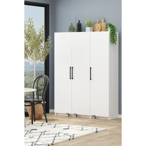 AVM Park Erzak Dolabı 180 cm 3 Kapaklı Banyo Kiler Dolabı Çok Amaçlı Dolap Beyaz