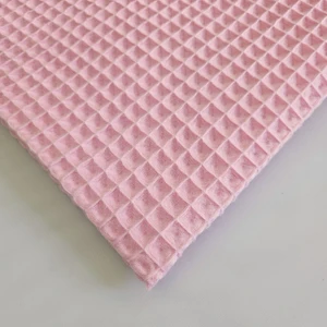 Kaf Kumaş Büyük Kareli Waffle Bornozluk Kumaş |  Pamuk | Bw-23 Pembe