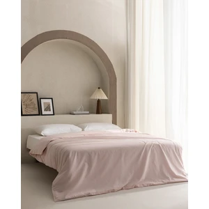 Manon King Size %100 Pamuk Ranforce Düz Nevresim - Pudra