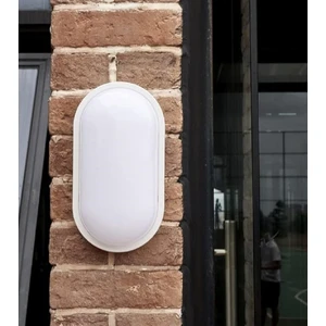 Aydos 15W Oval LED Nem Su Geçirmez Banyo Bahçe Balkon Modern Tavan Lambası Beyaz Kasa Beyaz Işık