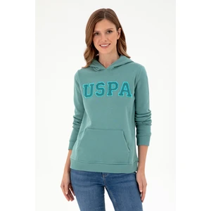 U.S. Polo Assn. Kadın Mint Basic Kapüşonlu Sweatshirt 50296931-VR090