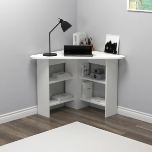 Corner Köşe Çalışma Masası Bilgisayar Masası Yer Kaplamaz Ofis Masası, Beyaz - Corner