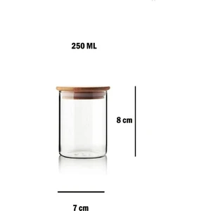 Bambu Kapaklı Mini Cam Kavanoz 250 ml