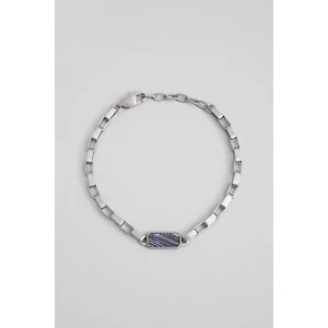 Karbon Fiber Ddetaylı 21 cm Çelilk Erkek Bileklik