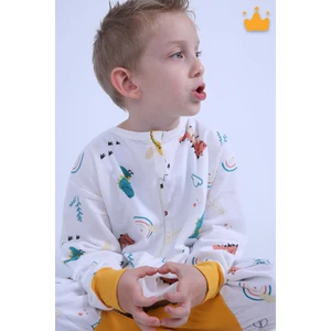 2-8 Yaş 1 Tog Pazen Çocuk Uyku Tulumu Unisex Uzun Kollu Uyku Tulumu