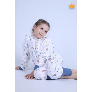 2-8 Yaş 1 Tog 4 Katlı Müslin Çocuk Uyku Tulumu Unisex Uzun Kollu Uyku Tulumu