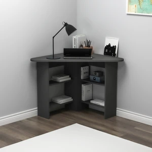 Corner Köşe Çalışma Masası Bilgisayar Masası Yer Kaplamaz Ofis Masası, Antrasit - Corner