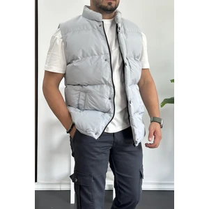 Erkek Crozvise Slim Fit Şişme Yelek Gri KF03