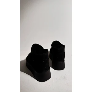 Eataly Shoes Süet Yüksek Taban Bilekte Bot Siyah