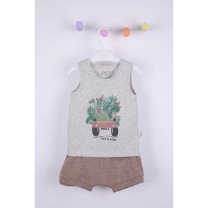 Pino Baby Dinazor Baskı Erkek Bebek Şortlu Takım