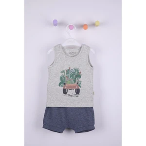 Pino Baby Dinazor Baskı Erkek Bebek Şortlu Takım