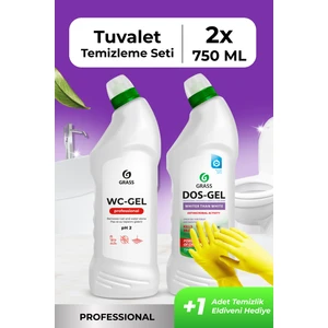 GRASS Profesyonel Temizlik Seti (WC-Gel 1L + DOS-GEL 750mL) - Kireç, Pas, Küf ve Bakteriler İçin Çift Etkili Formül