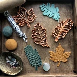 Sonbahar Yaprak Kurabiye Kalıbı 3'lü Set Hamur Şekillendirici