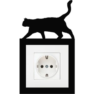 Byshome Dekoratif Ahşap Kedi Desenli Prizlik Duvar Süsü