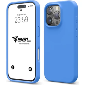 iPhone 16 Pro Kılıf Ince Sıvı Silikon 3 Katmanlı Tam Kaplamalı Yumuşak Jel Kauçuk Kılıf Kapak Mavi