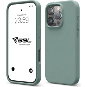 iPhone 16 Pro Kılıf Ince Sıvı Silikon 3 Katmanlı Tam Kaplamalı Yumuşak Jel Kauçuk Kılıf Kapak Yeşil